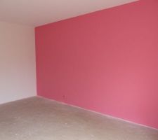 Pour ce rose, nous nous sommes limités à un seul mur de cette chambre