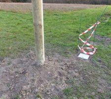 Viabilisation télécom - Mise en place du poteau