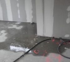 Prise d'eau..... C'est ça quand les cloisons sont posées avant l'enduit... Des plaques à changer !