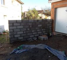 Mur de clôture côté garage