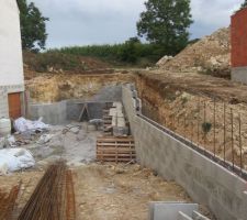 Mur de descente de garage