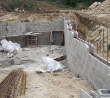 Mur de descente de garage