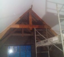 Huile de lin sur les poutres apparentes