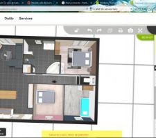 Voici le plan en 3D de notre futur maison