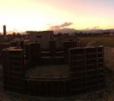 Mise en place du coffrage du vide sanitaire