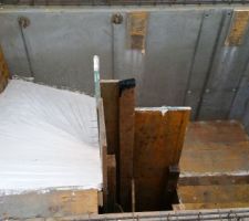 Coffrage de l'escalier du sous-sol vu du dessus