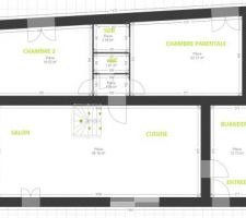 Voici le plan du futur rez de chaussée.