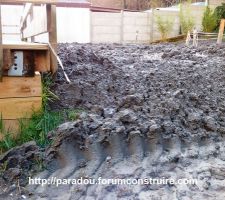 Apport de terre végétale pour remonter le terrain,