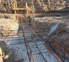Ferraillage fondation avec attentes soudées