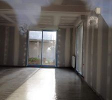 Chape liquide vue sur salon/séjour