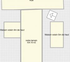 Voici le plan de masse pour vous donner une idée pour l'implantation de la maison