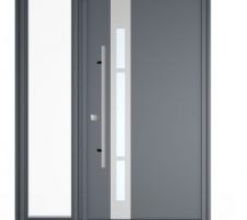 Choix définitif de porte d'entrée, modèle Effigie de K-Line, en 120 x 225 et fixe vitré de 60 x 225.