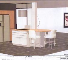 Plan de la future cuisine vue de côté