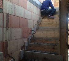 Préparation de l'escalier