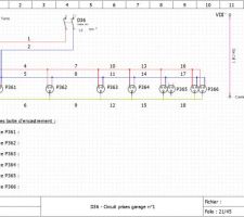 Plan multifilaire électrique - Prises garage