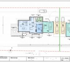 Voici les plans du rdc, j'aurais besoin de votre aide car a cause du coffret electrique notre placard mural de l'entrée de 1.5 m serait emputé de 70 cm. nous souhaiterions le disposer ailleurs. toutes les bonnes idées sont les bienvenues