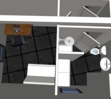 "Nouveau projet" : RDC : bureau, salle d'eau/buanderie