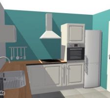 Plan d'aménagement et décoration de notre maison avec HomeByMe: la cuisine