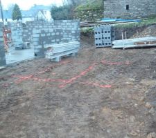 Matérialisation de l'emplacement de la fosse
