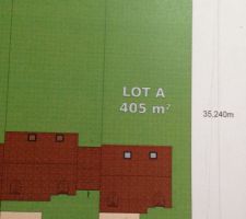 Taille du terrain approximatif
nous c'est donc le lot A