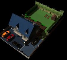 Images 3D Maison sur jardin 2