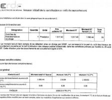 Devis erdf 1383.53 
prix resonnable par rapport à VEOLIA
Pourtant le reseau est legerement plus eloigné que celui de leau