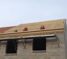 Pose charpente et début tuiles