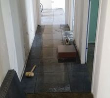 Pose du carrelage à l'etage