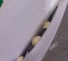 L'électricien n'a pas coupé la mousse... Tant pis, on contourne!