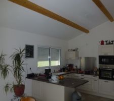 Cuisine terminée. Il manque à l'appel : le frigo Whirlpool, la hotte Neff et la crédence assortie au plan de travail