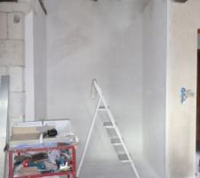 Reprise des parois de l'escalier