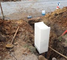 Terrassement pour l'installation du compteur ERDF