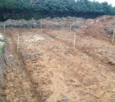 Installation des armatures pour les fondations