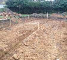Installation des armatures pour les fondations