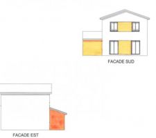 Façade sud avec l'implantation bi-couleur du crépis.