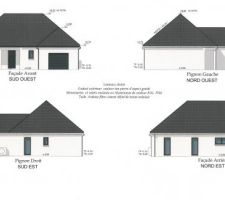 Plans de coupe de la maison pour l'aspect extérieur