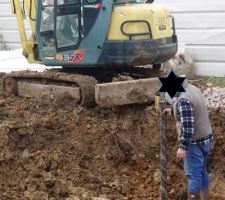 Terrassement en cours - Vérification de la profondeur
