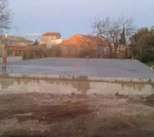 Vue d ensemble de la dalle coulee