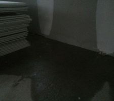 Infiltration d'eau dans la maison alors que le doublage en polystyrène a déjà été posé.