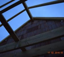 Charpente phase 2. Fin des pignons. Travail toujours propre.