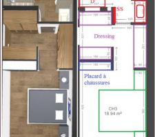 Suite parentale : le plan / la vue 3D.