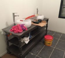Meuble vask en place