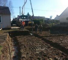 Coulage des fondations.