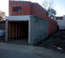 Garage bois avec mur mitoyen garage voisin