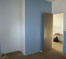 Chambre peinture en bleu