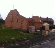 29 janvier: &eacute;l&eacute;vation des pignons.