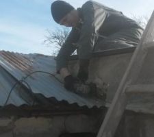 Démontage appentis entre maison et atelier, création d'un abri bois