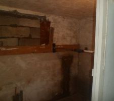 Rebouchage de la fen&ecirc;tre existante (l'extension se trouvera derri&egrave;re).