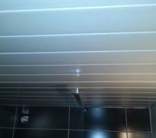 Plafond de la salle d'eau en lambris PVC