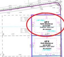 La parcelle choisit : 633 m2 de terrain dont 3m2 d?alignement.
